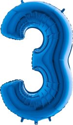 BALLON 3 BLEU 102 CM