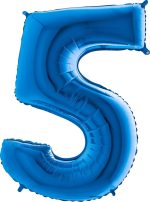 BALLON 5 BLEU 102 CM