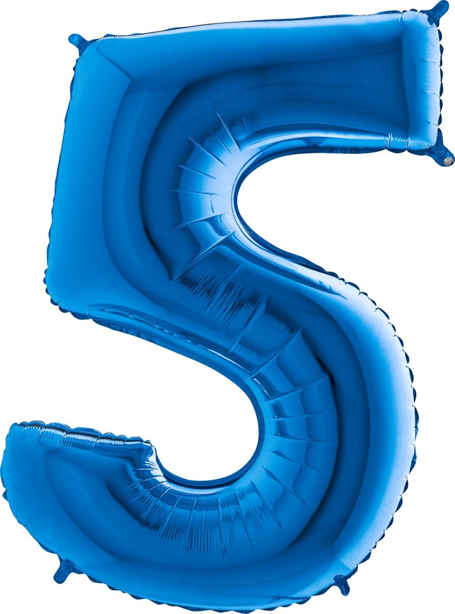 BALLON 5 BLEU 102 CM BALLON 5 BLEU 102 CM