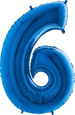 BALLON 6 BLEU 102 CM