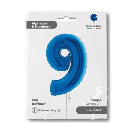 ballon 9 bleu 102 cm