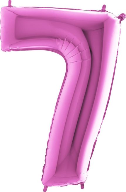 BALLON CHIFFRE 7 GEANT ROSE FUCHSIA 102 CM