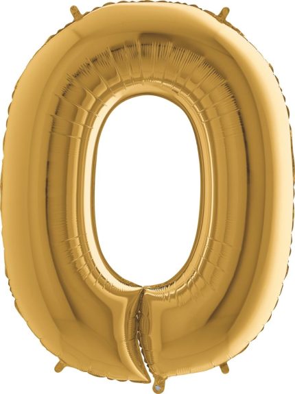 BALLON CHIFFRE 0 GEANT OR 102 CM