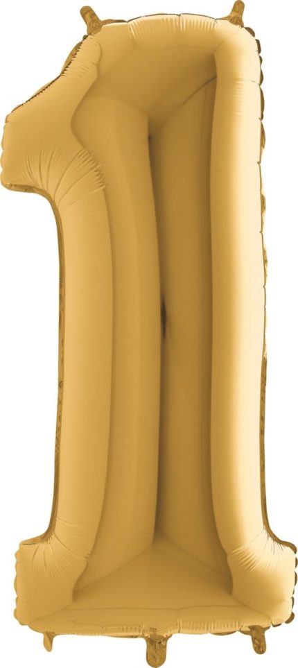 BALLON CHIFFRE 1 GEANT OR 102 CM