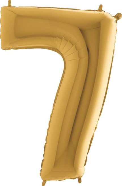 BALLON CHIFFRE 7 GEANT OR 102 CM