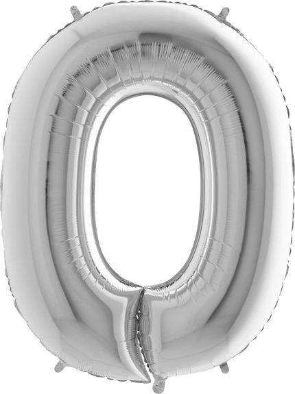 BALLON CHIFFRE 0 GEANT ARGENT 102 CM