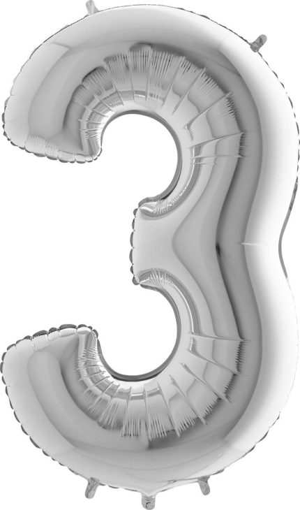 BALLON 3 ARGENT 102 CM