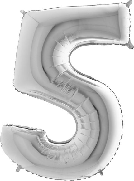BALLON 5 ARGENT 102 CM