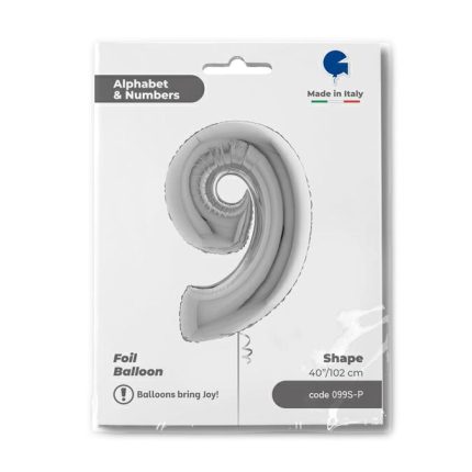 BALLON 9 ARGENT 102 CM