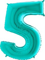 ballon 5 turquoise 102 cm