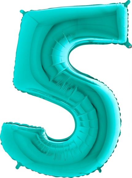 ballon 5 turquoise 102 cm