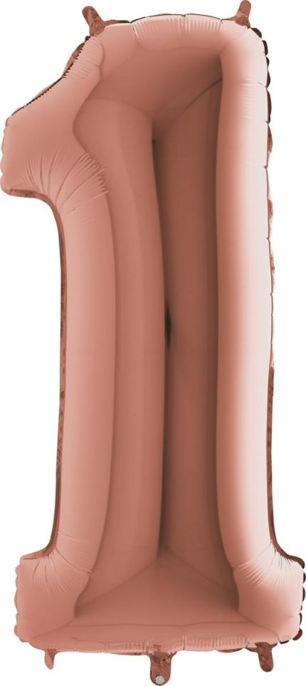 BALLON CHIFFRE 1 GEANT ROSE GOLD 102 CM