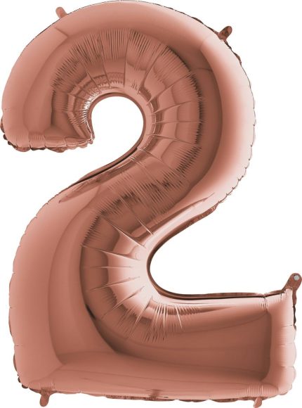 BALLON CHIFFRE 2 GEANT ROSE GOLD 102 CM