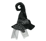 Chapeau sorcière gris avec pois