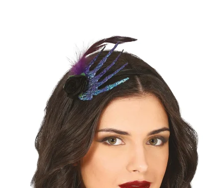Serre tête avec main et rose noire