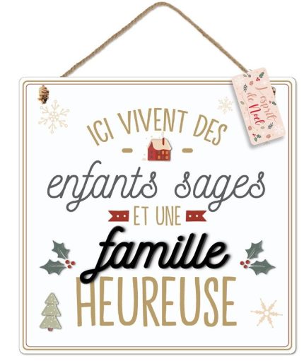 PLAQUE MURAL FAMILLE HEUREUSE CD7138V3