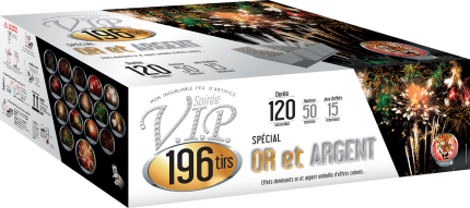 FEU D'ARTIFICE SOIRÉE VIP® 196 TIRS - OR & ARGENT